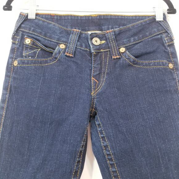True Religion Jeans Joey Low Rise Bootcut Dark Wash Blue Denim - Picture 5 of 11